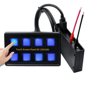 12V/24V 8 Gang Blue Led Capacitive Sense Touch Screen Switch Panel Box for Car Marine Boat Caravan